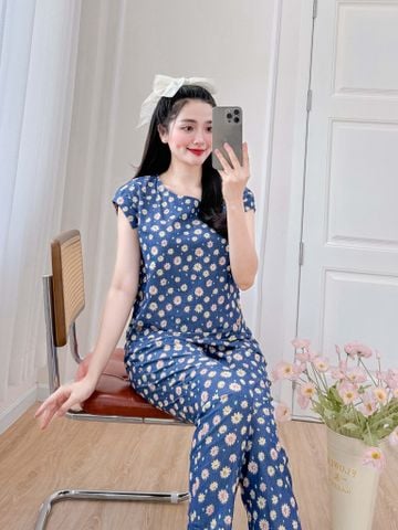 Đồ bộ dài có tay cánh tiên hoa thạch thảo