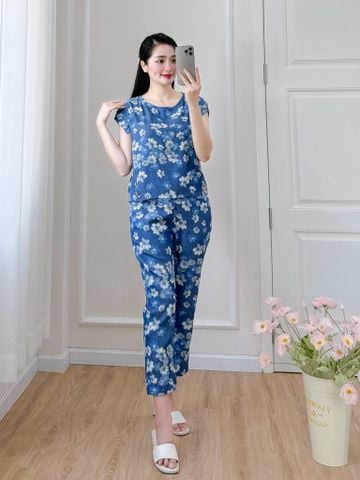 Đồ bộ dài có tay cánh tiên hoa tầm xuân