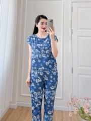 Đồ bộ dài có tay cánh tiên hoa tầm xuân