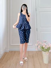 Đồ bộ lửng không tay xếp ly hoa cúc nhí