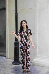 Đồ bộ dài có tay nền đen hoạ tiết hải cẩu