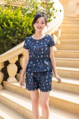 Bộ đùi thiết kế áo rút dây họa tiết Hoa Lily