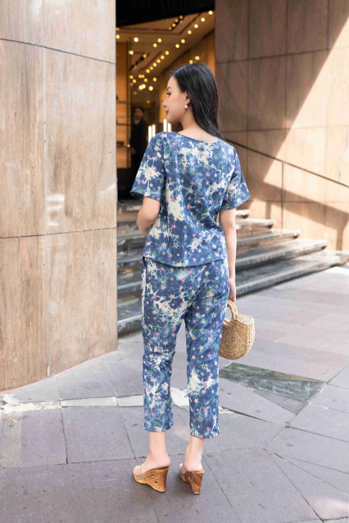 Đồ bộ dài có tay đan dây ngôi sao