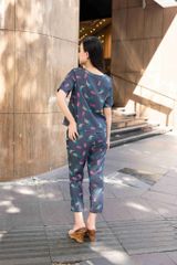 Đồ bộ dài có tay đan dây hoa cherry