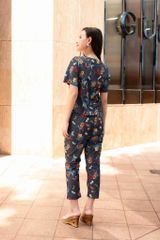 Đồ bộ dài có tay cổ vạn hoa hoạ tiết hoa bướm