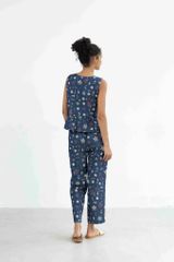 Đồ bộ dài không tay thiết kế vạt xéo hoa lily