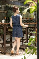 Đồ bộ đùi thiết kế nút chéo hoa nhí xanh