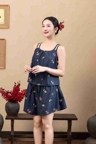 Đồ bộ đùi thiết kế 2 dây hoa đồng tiền