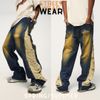 QUẦN JEANS ỐNG RỘNG WASH SỜN PHONG CÁCH RÁCH CỔ ĐIỂN/JEANS PANTS WASH UNISEX OVERSIZE INF 12257