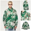 INF®️| ÁO KHOÁC SƠ MI DÀI TAY SỌC NHĂN IN HÌNH NHIỆT DÁNG RỘNG UNISEX INF 7092