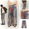INF®️| QUẦN JEANS HIGHT STREET HOA ĐIỀU IN KỸ THUẬT SỐ DÁNG SUÔNG UNISEX INF 13421