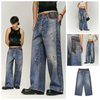 INF®️| QUẦN JEANS HIGHT STREET HOA ĐIỀU IN KỸ THUẬT SỐ DÁNG SUÔNG UNISEX INF 13424