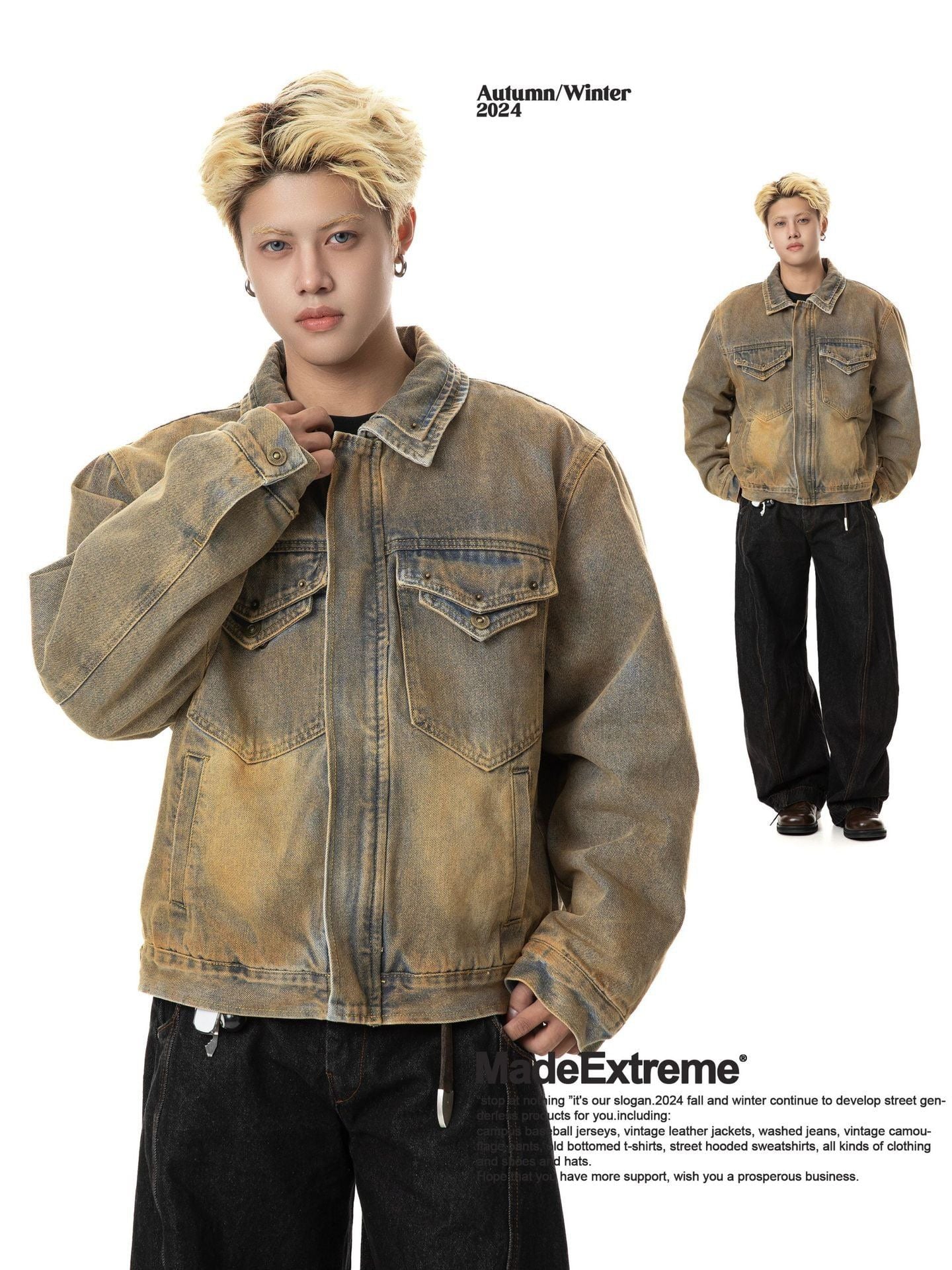 MADEEXTREME®️| ÁO KHOÁC DENIM RETRO WASH UNISEX MADE DY965