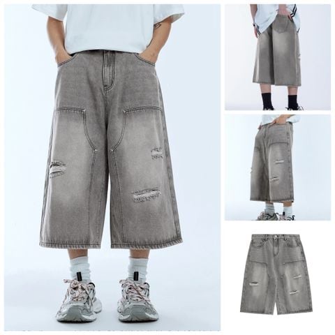 INF ™️| QUẦN SHORT DENIM HIP-HOP DÁNG RỘNG INF 12554