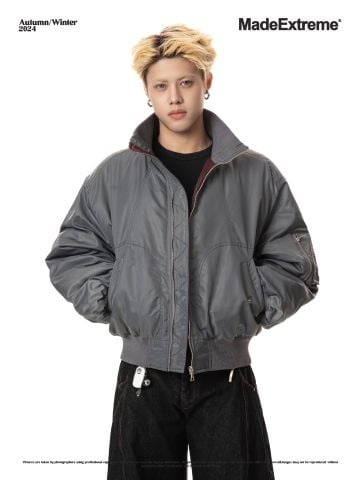 MADEEXTREME®️| ÁO KHOÁC BOMBER DÁNG RỘNG CÓ ĐỆM BÔNG SIÊU ẤM UNISEX MADE LM2412