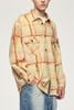 INF®️| ÁO KHOÁC SƠ MI DÀI TAY SỌC NHĂN IN HÌNH NHIỆT DÁNG RỘNG UNISEX INF 7094
