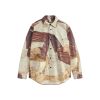 INF®️| ÁO KHOÁC SƠ MI DÀI TAY SỌC NHĂN IN HÌNH NHIỆT DÁNG RỘNG UNISEX INF 7095