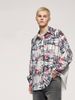 INF®️| ÁO KHOÁC SƠ MI DÀI TAY SỌC NHĂN IN HÌNH NHIỆT DÁNG RỘNG UNISEX INF 7100