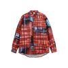 INF®️| ÁO KHOÁC SƠ MI DÀI TAY SỌC NHĂN IN HÌNH NHIỆT DÁNG RỘNG UNISEX INF 7098