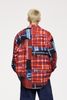 INF®️| ÁO KHOÁC SƠ MI DÀI TAY SỌC NHĂN IN HÌNH NHIỆT DÁNG RỘNG UNISEX INF 7098
