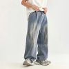 INF®️| QUẦN JEANS RÁCH WASH CẠP CAO ỐNG RỘNG INF 12440