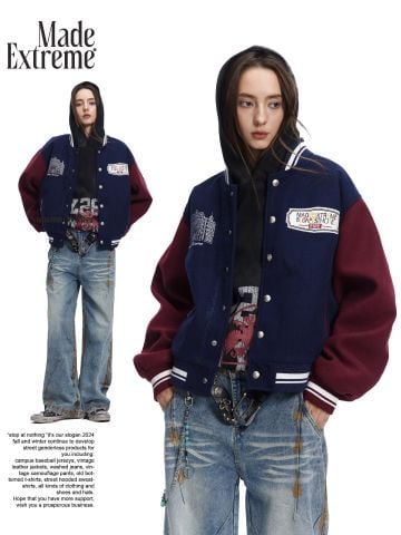 MADEEXTREME®️| ÁO KHOÁC BOMBER RETRO PHỐI MÀU TƯƠNG PHẢN UNISEX MR02