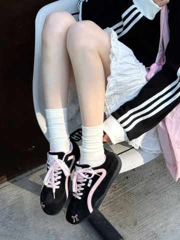 CATSOFA ™️| GIÀY SNEAKER EMOJI LAB NƠ MÀU ĐEN UNISEX CATSOFA CS25001