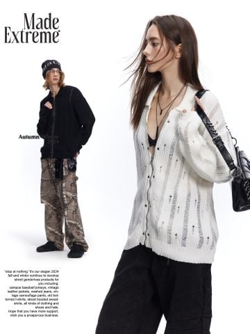 MADEEXTREME®️| ÁO CARDIGAN HỌA TIẾT CÂY LIÊU VE ÁO KHÓA KÉO UNISEX 4080