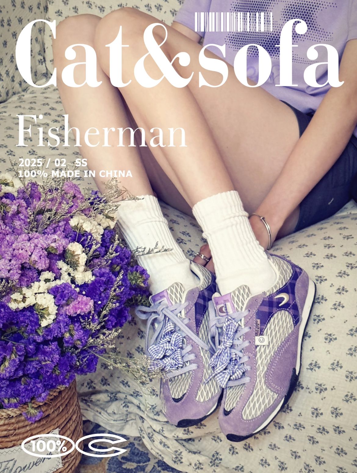 CATSOFA ™️| GIÀY SNEAKER FISHERMAN PURPLE UNISEX CAT&SOFA CS25003