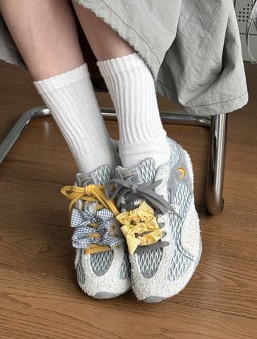 CATSOFA ™️| GIÀY SNEAKER FISHERMAN GREY LOGO VÀNG UNISEX CAT&SOFA CS25003