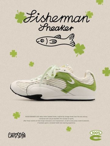 CATSOFA ™️| GIÀY SNEAKER FISHERMAN XANH LÁ UNISEX CAT&SOFA CS25003