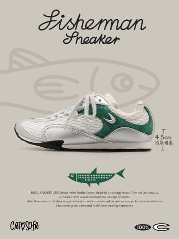 CATSOFA ™️| GIÀY SNEAKER FISHERMAN XANH XÁM UNISEX CAT&SOFA CS25003