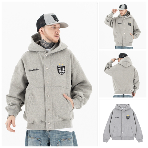 FG®️| ÁO KHOÁC HOODIE WASH RETRO CÚC BẤM THÊU LOGO UNISEX FG F226