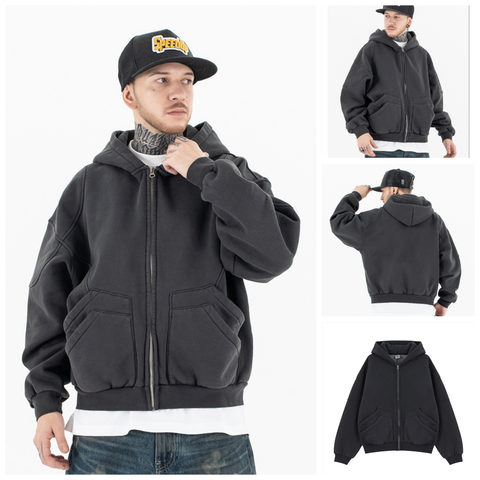 FG®️| ÁO KHOÁC HOODIE WASH RETRO KHÓA KÉO UNISEX FG F228