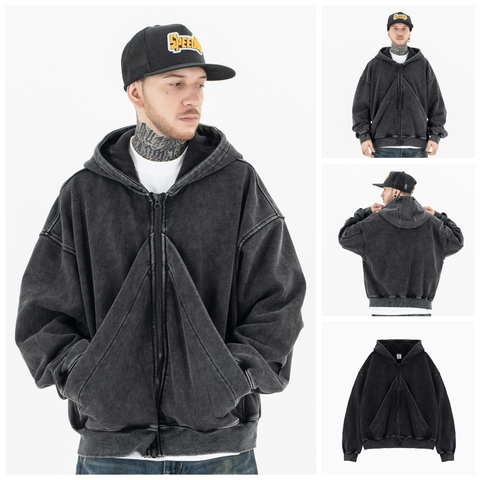 FG®️| ÁO KHOÁC HOODIE WASH RETRO CÁCH ĐIỆU UNISEX FG F225