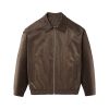 INF®️| ÁO KHOÁC DA PU NHÁM RETRO KHÓA KÉO UNISEX INF 5311