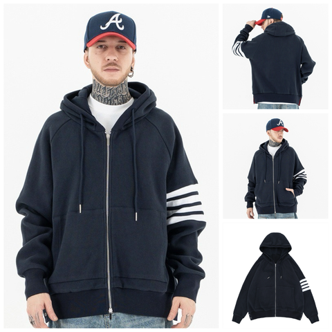 FG®️| ÁO KHOÁC HOODIE WASH RETRO KHÓA KÉO SỌC TAY UNISEX FG ZB0124