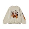 INF®️| ÁO SWEATER NỈ CỔ TRÒN NHUNG DÁNG RỘNG IN NGỌN LỬA UNISEX INF 4420