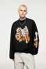INF®️| ÁO SWEATER NỈ CỔ TRÒN NHUNG DÁNG RỘNG IN NGỌN LỬA UNISEX INF 4420