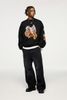 INF®️| ÁO SWEATER NỈ CỔ TRÒN NHUNG DÁNG RỘNG IN NGỌN LỬA UNISEX INF 4420