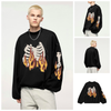 INF®️| ÁO SWEATER NỈ CỔ TRÒN NHUNG DÁNG RỘNG IN NGỌN LỬA UNISEX INF 4420