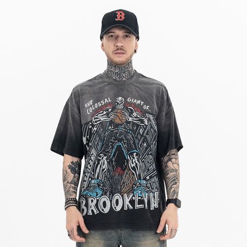 FG®️| ÁO THUN CỔ TRÒN NGẮN TAY WASH IN HÌNH BROOKLYN FG F166