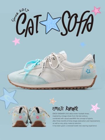 CATSOFA ™️| GIÀY SNEAKER EMOJI LAB BLUE UNISEX CAT&SOFA CS25008