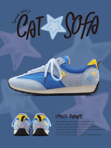 CATSOFA ™️| GIÀY SNEAKER EMOJI LAB BLUE UNISEX CAT&SOFA CS25008