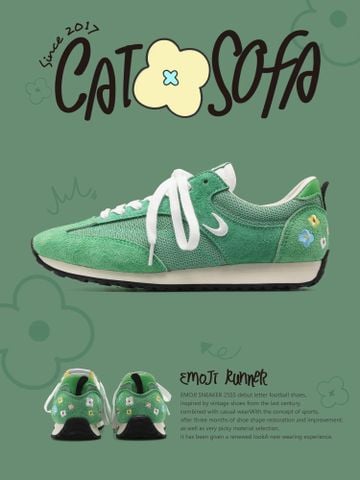 CATSOFA ™️| GIÀY SNEAKER EMOJI LAB GREEN UNISEX CAT&SOFA CS25008
