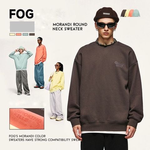 INF ™️| ÁO SWEATER CỔ TRÒN IN FOG MORANDI INF 4312