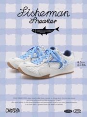CATSOFA ™️| GIÀY SNEAKER FISHERMAN BLUE LƯỚI THÔ CAO 4.5CM UNISEX CAT&SOFA CS25003