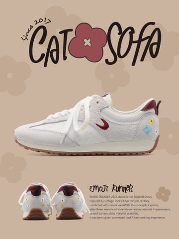 CATSOFA ™️| GIÀY SNEAKER EMOJI LAB WHITE UNISEX CAT&SOFA CS25008