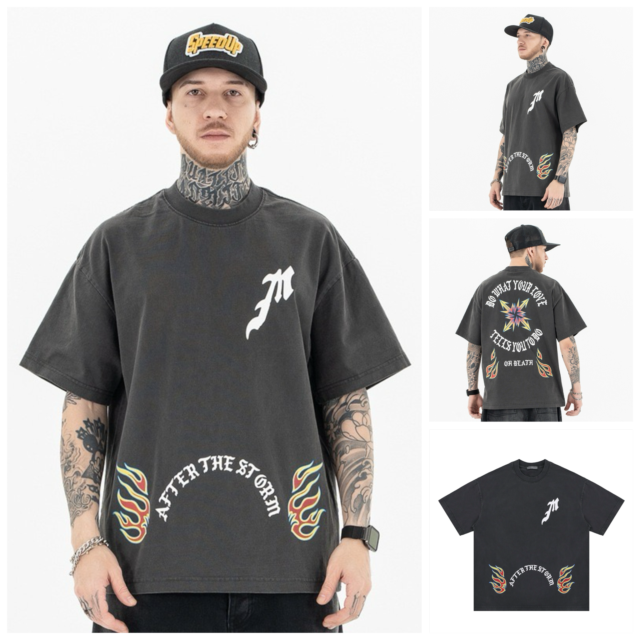 FG®️| ÁO THUN CỔ TRÒN TAY NGẮN DÁNG RỘNG IN HÌNH GRAFFITI FG F252