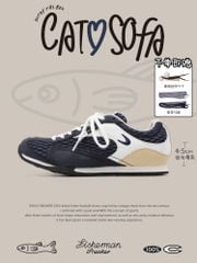 CATSOFA ™️| GIÀY SNEAKER FISHERMAN NAVY LƯỚI THÔ CAO 4.5CM UNISEX CAT&SOFA CS25007